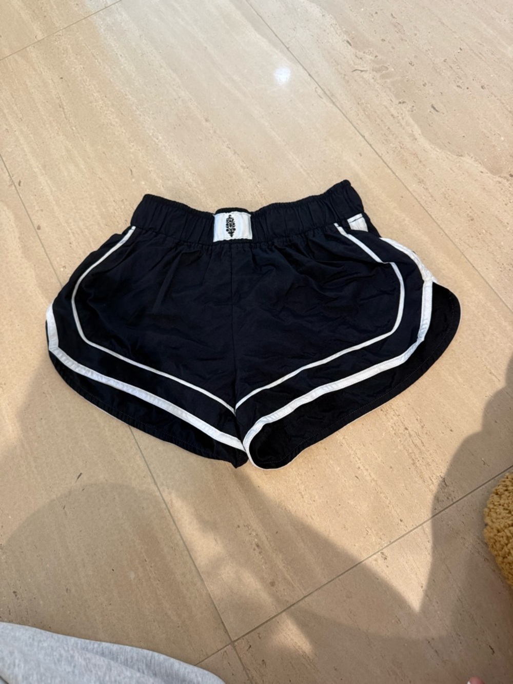 FP Movement by Free People Black Athletic Shorts with White Piping